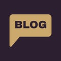 The speech bubble with a blog icon. Internet and forum, chat, online symbol. Flat Royalty Free Stock Photo