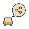 Speech Bubble and Car vector Car Sharing concept colored icon Royalty Free Stock Photo