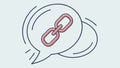 A speech bubble with a chain link icon for hyperlink vector design Generative AI Royalty Free Stock Photo