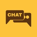 The speech bubble with a chat icon. Internet and forum, blog, online symbol. Flat Royalty Free Stock Photo