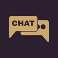 The speech bubble with a chat icon. Internet and forum, blog, online symbol. Flat Royalty Free Stock Photo