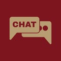 The speech bubble with a chat icon. Internet and forum, blog, online symbol. Flat Royalty Free Stock Photo