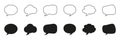 Speech bubble chat line and solid icon set. Dialogue, message, and communication symbol collection. Isolated vector