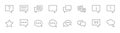 Speech Bubble Chat Vector Lines Icons. Editable Stroke