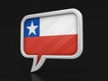 Speech bubble with Chilean flag Royalty Free Stock Photo