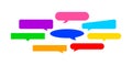 Speech bubble colorful horizontal isolated on white, many horizontal frame speech bubble shape, dialog box balloon for chat,