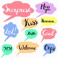 Speech bubble colorful set