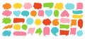 Speech bubble comic chatting box set colorful empty design elements dialog clouds message box vector Royalty Free Stock Photo