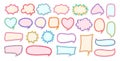 Speech bubble comic chatting box sticker set scrapbook empty dialog clouds message vector design Royalty Free Stock Photo