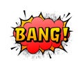 Speech bubble for comic text Bang. Cartoon comic sign. Effects explosion.