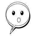 Speech bubble confused comic character Royalty Free Stock Photo