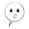 Speech bubble confused comic character Royalty Free Stock Photo