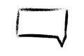 Speech bubble crayon text box with hand drawn frame and rough doodle line texture. Royalty Free Stock Photo