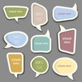 Speech bubble cut paper design template vector. Royalty Free Stock Photo