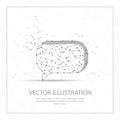 Speech bubble digitally drawn low poly wire frame on white background Royalty Free Stock Photo