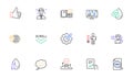Speech bubble, Document and Support consultant line icons for website, printing. For design. Vector Royalty Free Stock Photo