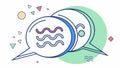 Speech Bubble with Dynamic Digital Wave Pattern, vector design Generative AI Royalty Free Stock Photo