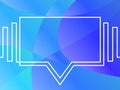 Speech bubble dynamic white continuous line on abstract fluid colors