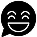 Speech bubble emoticon icon with happy face Royalty Free Stock Photo