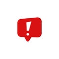 Speech bubble with exclamation mark. Red attention sign icon. Royalty Free Stock Photo