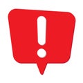 Speech bubble with exclamation mark. Red attention sign icon. Hazard warning symbol. Royalty Free Stock Photo