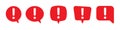 Speech bubble with exclamation mark. Red attention sign icon. Hazard warning symbol. Royalty Free Stock Photo