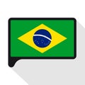 Speech Bubble flag of Brazil. The symbol of Independence Day, a souvenir, a button language, an icon Royalty Free Stock Photo