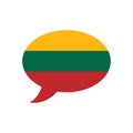 speech bubble with flag of Lithuania, lithuanian language concept, vector design element
