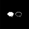 Speech bubble in the form of a cloud on a black background Royalty Free Stock Photo