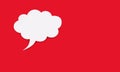 Speech bubble in the form of a cloud on a red background Royalty Free Stock Photo