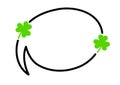 Speech bubble with green clover sign. Saint Patrick`s Day. Lucky symbol