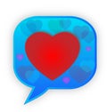 Speech bubble heart emoji communication, icon vector Royalty Free Stock Photo