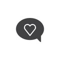 Speech bubble with heart message icon vector Royalty Free Stock Photo