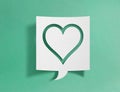 Speech bubble with hearth symbol Royalty Free Stock Photo