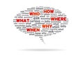 Speech Bubble - How, Who, What, Where, Why, When Royalty Free Stock Photo