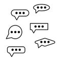 Speech bubble icon. Black simple outline. Communication message symbol. Vector illustration.