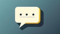 speech bubble icon representing messages, communication, or chat, set against a vibrant background with text lines Royalty Free Stock Photo