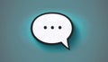 speech bubble icon representing messages, communication, or chat, set against a vibrant background with text lines Royalty Free Stock Photo