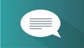 speech bubble icon representing messages, communication, or chat, set against a vibrant background with text lines Royalty Free Stock Photo