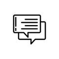 Speech bubble icon Speak design. Bubbles vector design element. Chat on the outline symbol template. Silhouette sticker balloon