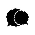 Black solid icon for Speech Bubble, talk and oration Royalty Free Stock Photo
