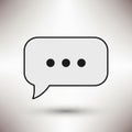 Speech bubble icon with three centered black dots, representing an ellipsis Royalty Free Stock Photo