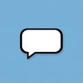 Speech bubble icon with a white background and black border on Royalty Free Stock Photo