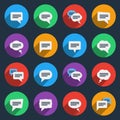 Speech bubble icons in flat style