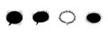 Speech Bubble Icons In Hand Drawn Style Set. Communication, Dialogue, And Expression Doodle Sketch Collection. Creative Royalty Free Stock Photo