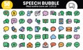 Speech bubble icons set.Web filled outline icons collection related chat,message, speaking, talking, discussion Royalty Free Stock Photo