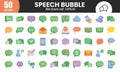 Speech bubble icons set.Web flat icons collection related chat,message, speaking, talking, discussion.Vector illustration Royalty Free Stock Photo