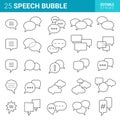 Speech bubble icons vector set, comic dialog clouds Royalty Free Stock Photo