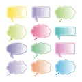 Speech bubble illustration vector set comic style colorful halftone dots Royalty Free Stock Photo