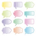 Speech bubble illustration vector set comic style colorful halftone dots Royalty Free Stock Photo